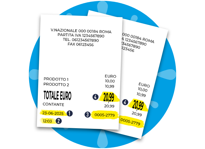Esempio scontrino d'acquisto