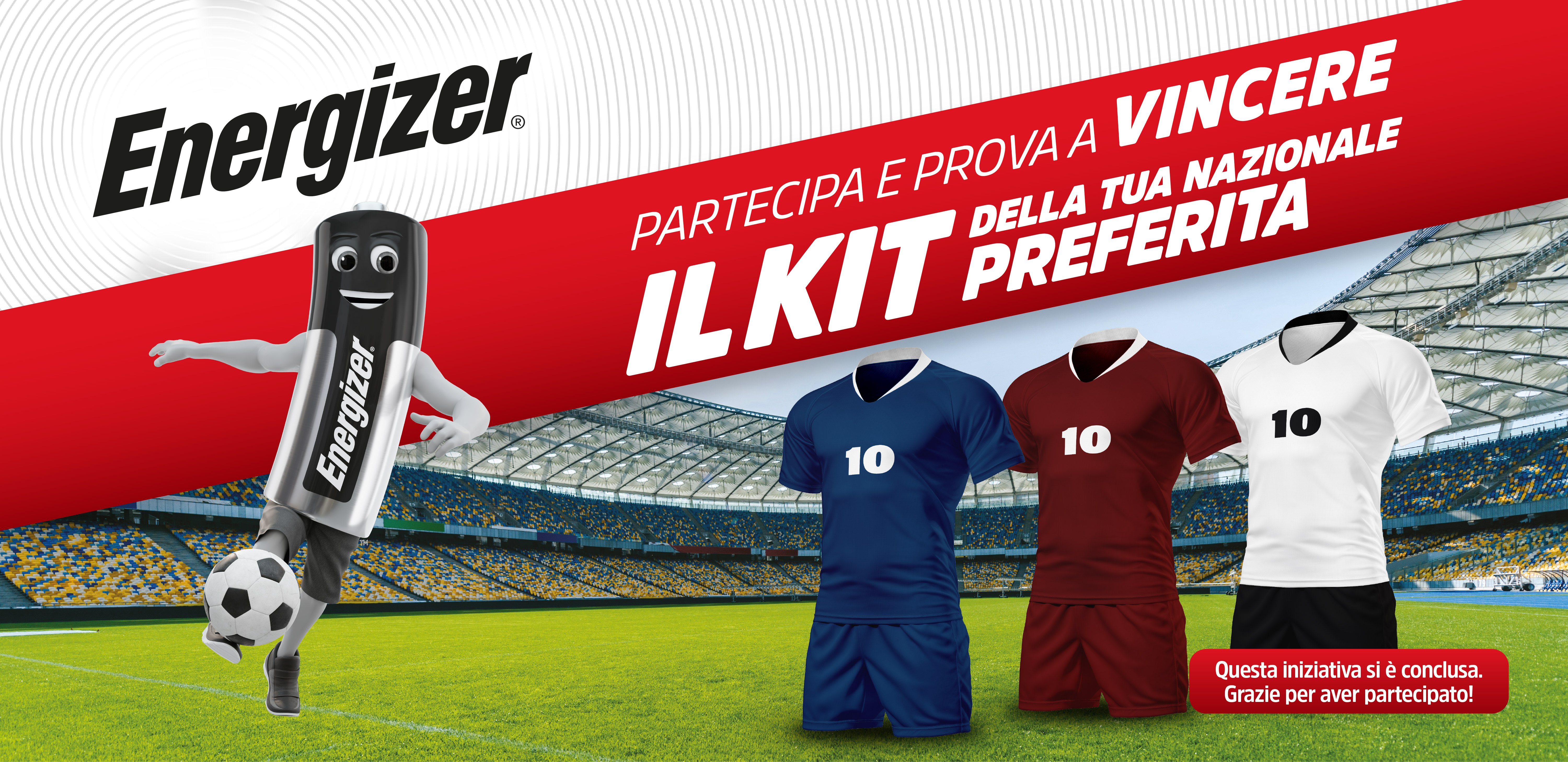 Partecipa e prova a vincere il kit della tua nazionale preferita. Questa iniziativa si è conclusa. Grazie per aver partecipato!