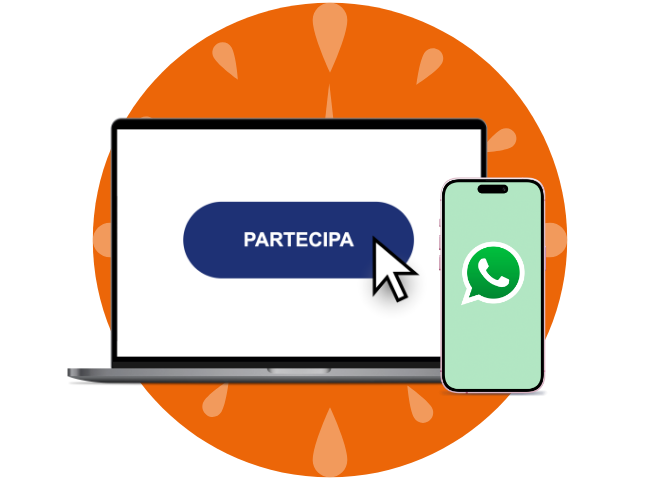 Partecipa sul sito o tramite Whatsapp