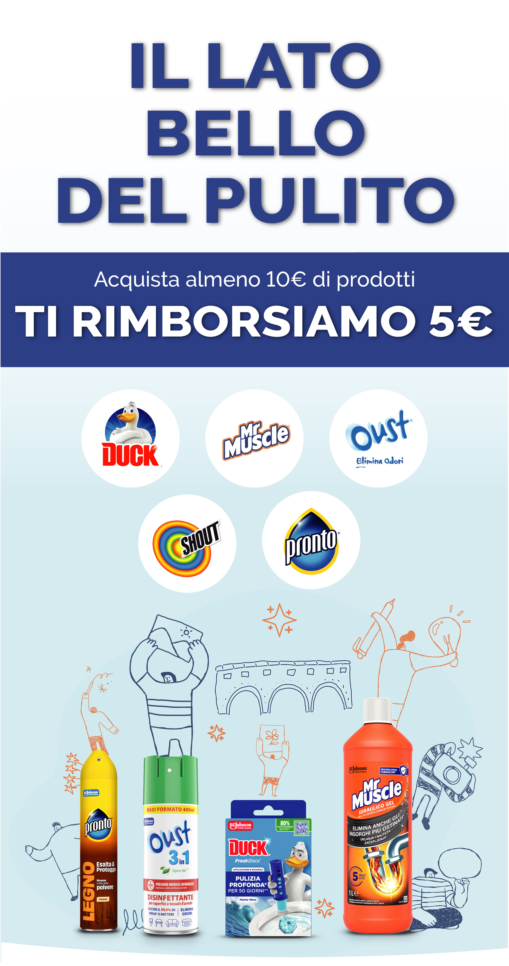 Il lato bello del pulito, Acquista almeno 10€ di prodotti ti rimborsiamo 5€.