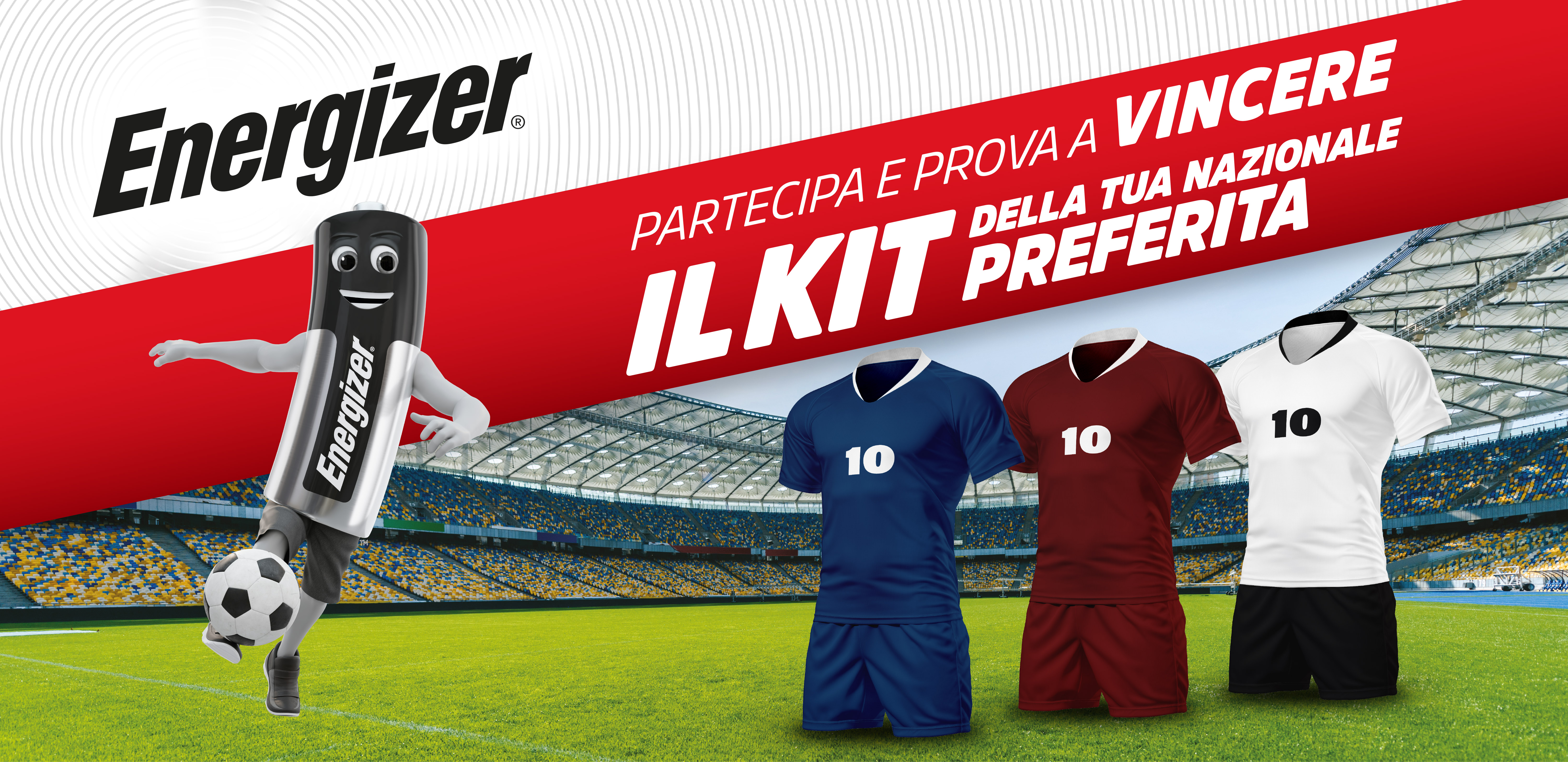 Partecipa e prova a vincere il kit della tua nazionale preferita.